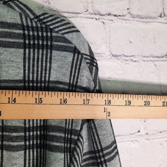 Mustard Seed Black Gray Checkered Jacket Trench Coat - Picture 6 of 10